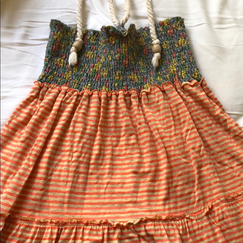 Floral and Stripe Swimsuit Cover Up